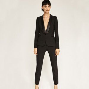 NWOT ZARA Tuxedo Suit With Cigarette Pant |S